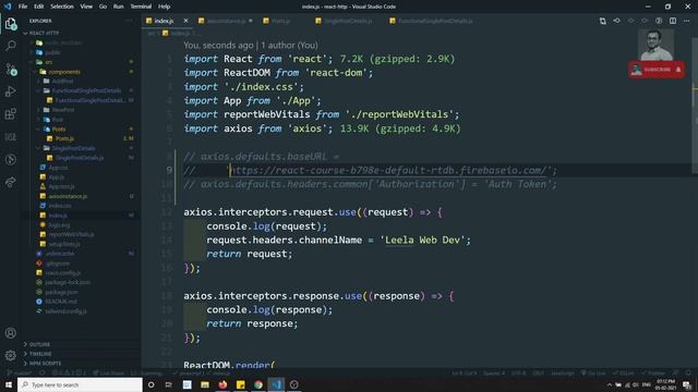 45. Axios Configuration setup in React. Create custom Axios Instance for config in ReactJS. смотреть онлайн
