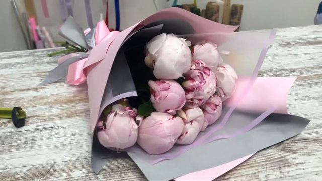 Букет из 9 розовых пионов смотреть онлайн