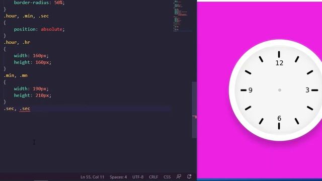 Working Analog Clock Using Html5 CSS3 and Javascript смотреть онлайн