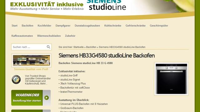 Siemens HB33G4580 StudioLine Backofen Bei Stoeckerline.de Finden