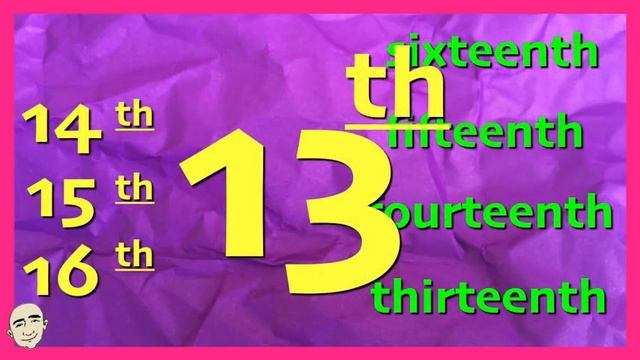 Ordinal Numbers : 13th - 20th With Spelling | English Speaking Practice | ESL | EFL
