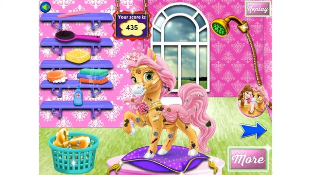 NEW Игры для детей—Disney Принцесса Бэль и ее маленький пони—Мультик Онлайн видео игры для девочек смотреть онлайн
