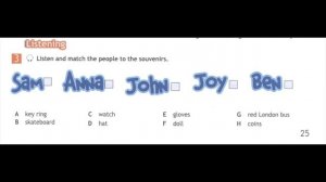 Spotlight 5 Workbook Audio Ex. 3, p. 25