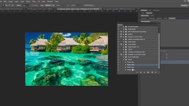 Экшен для фотошопа   эффект мозайки
