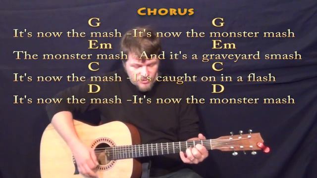 Monster Mash (Bobby Pickett) Strum Guitar Cover Lesson with Lyrics/Chords смотреть онлайн