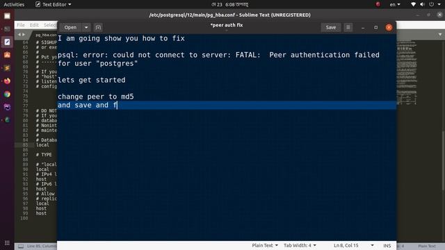 How fix psql: could not connect to server: FATAL: peer authentication failed in Ubuntu 20.04 LTS смотреть онлайн