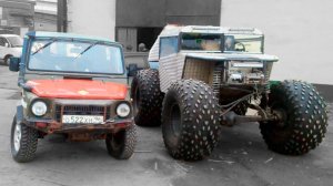 Самодельный вездеход / болотоход и ЛуАЗ для масштаба :)