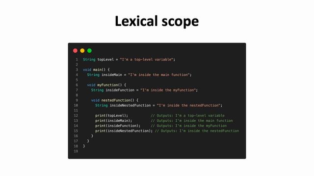 What is the scope of variables in DART смотреть онлайн