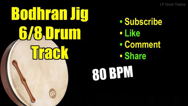 Bodhran Irish Celtic Jig Drum Track | 80 BPM Irish Celtic Jig Drum Track