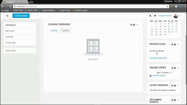 Moodle 3.3.1 Tutorial In Hindi 2017 |Customize Dashboard(Part-3) смотреть онлайн
