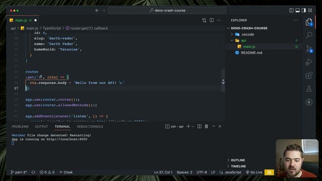 Deno Crash Course #4 - Building a REST API with Oak смотреть онлайн