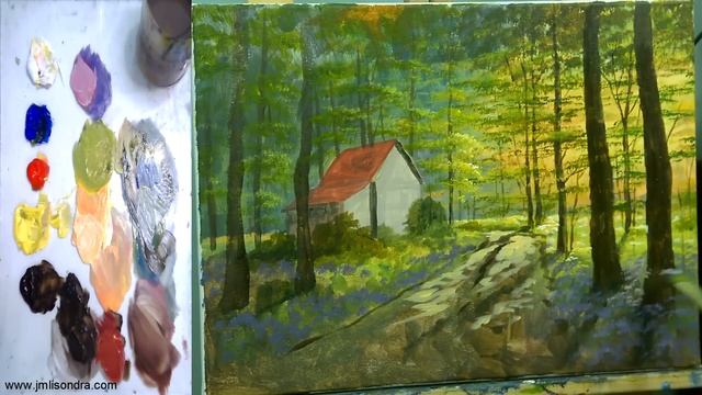 How To Paint House In Colorful Forest Using Acrylics | JM Lisondra Paintings