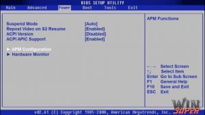 Настройки AMI БИОСа, раздел POWER