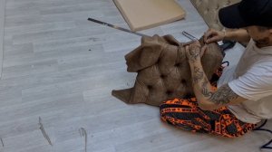 Простой способ каретной стяжки. Капитоне легко. Капитоне без пуговиц.  Каретная стяжка