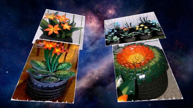 Цветы из шин, колёс | Поделки из шин для дачи смотреть онлайн