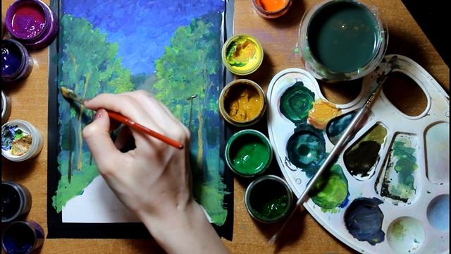 Урок рисования для начинайющих. Рисуем городской пейзаж в стиле Леонида Афремова смотреть онлайн