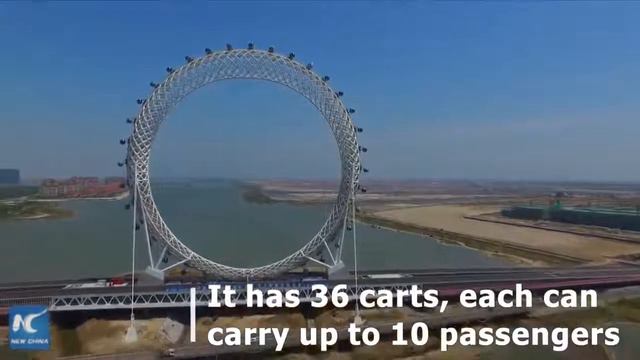 Колесо обозрения без спиц г.Вейфан, Китай смотреть онлайн