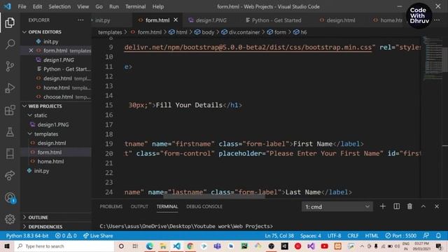 #3 [HINDI] || Portfolio Maker Website In Flask || How to pass data from HTML to Python Code || смотреть онлайн