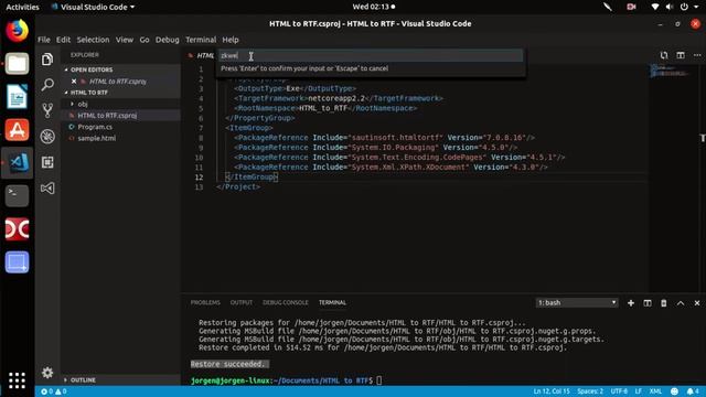 Как программно сконвертировать HTML в RTF в системе Linux смотреть онлайн
