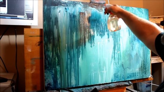 James Kruse Acrylic Drip Technique. "Origins" beginning, 36x24 смотреть онлайн