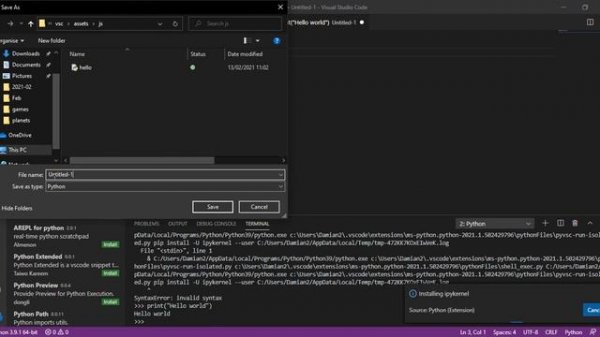 Set up Visual Studio Code to use Python