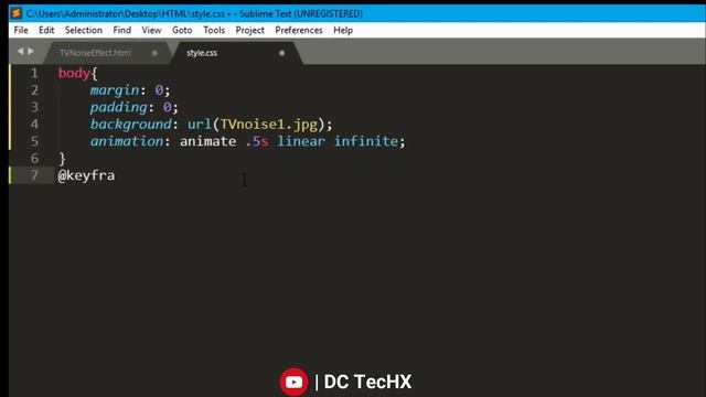 TV Noise Animation Effects | CSS Tutorial | DC TecHX смотреть онлайн