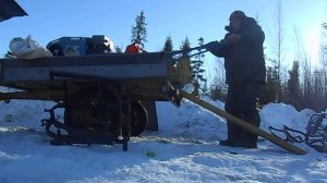 Погрузка мотобуксировщика в прицеп