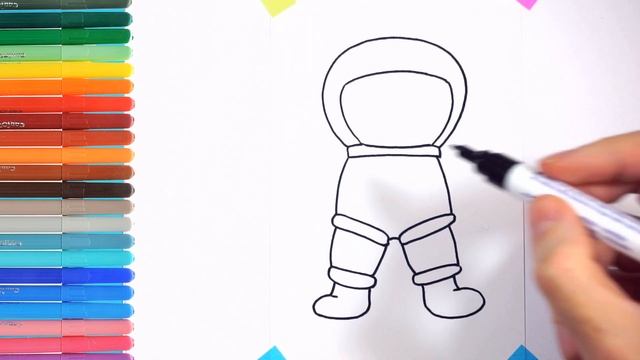 Как нарисовать космонавта! Простой рисунок. How To Draw An Astronaut! Simple Drawing.