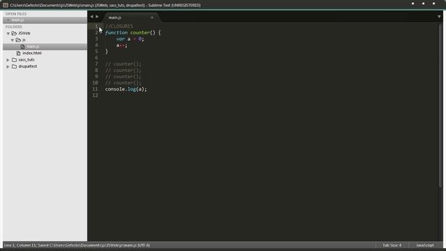 Курс JavaScript - Замыкания / Closures [Урок 11] смотреть онлайн