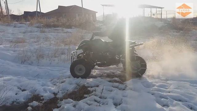 Оффроад, тест драйв цепей, дрифт, покатушки, квадроцикл и снег.