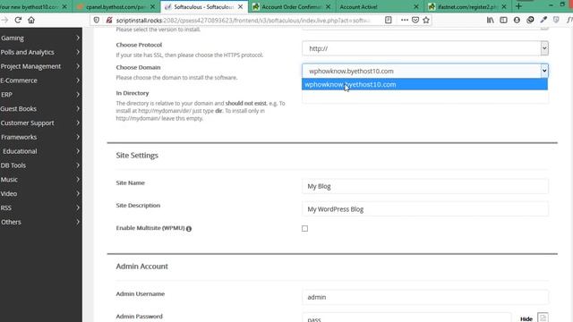 How To Install WordPress on ByetHost for free (cPanel + softaculous) смотреть онлайн