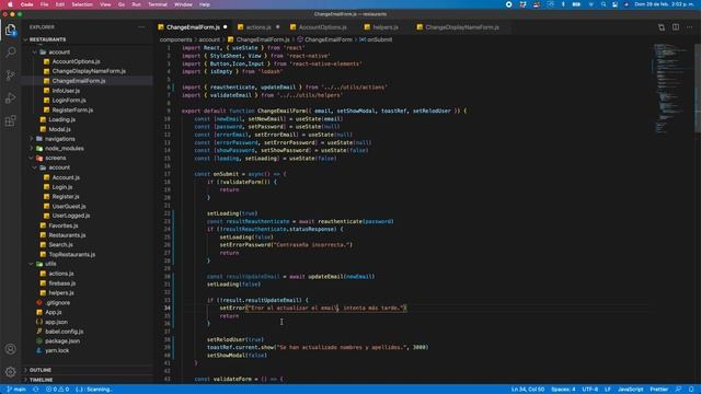 Tutorial 64 - React / React-Native - 57 - Cambiando el email смотреть онлайн