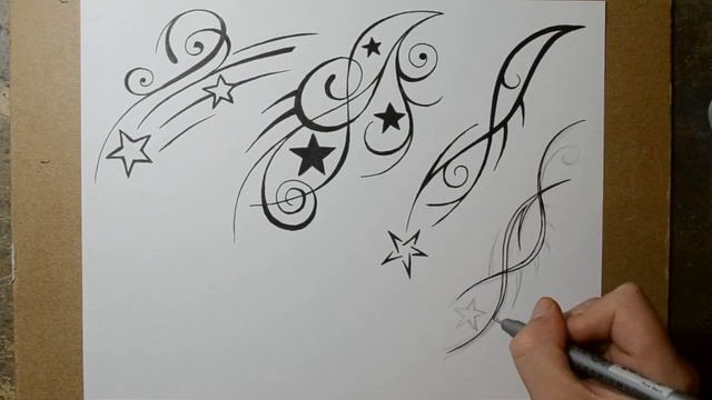 Shooting Star Tattoo Design Ideas - Sketch Sheet 2 смотреть онлайн