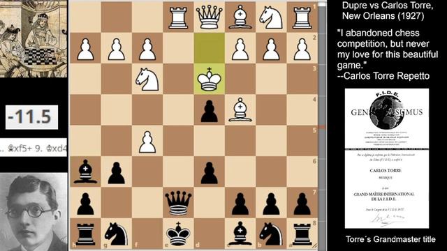 Carlos Torre's King hunt against a patzer #chess смотреть онлайн