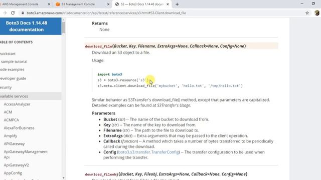 How to download files from S3 using Python (Boto3) | AWS S3 Python API | download_file method смотреть онлайн