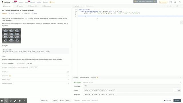 [ru] LeetCode - 17. Letter Combinations of a Phone Number смотреть онлайн