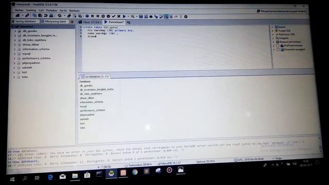 TUTORIAL DDL DAN DML MEMBUAT TABEL GURU DENGAN HEIDI SQL смотреть онлайн