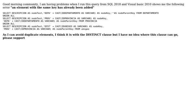 Databases: an element with the same SQL SERVER key has already been added смотреть онлайн