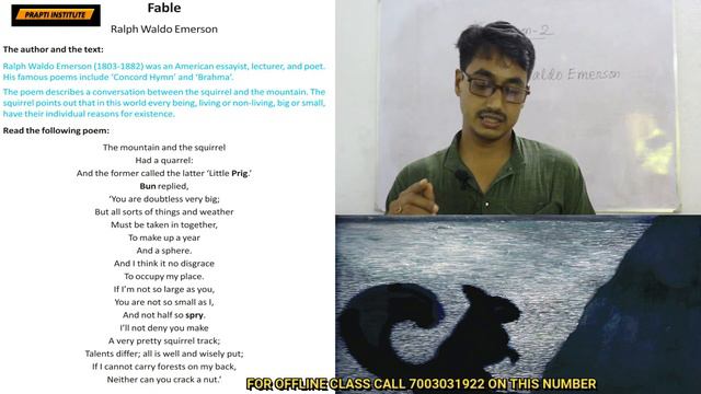 Fable written by Ralph Waldo Emerson. Line By Line meaning, Translation explanation Class X 10th смотреть онлайн
