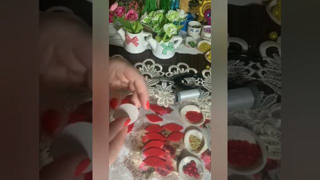 Серьги своими руками " Красный цветочек" смотреть онлайн