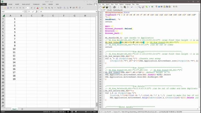 Inserting / Deleting & Adjusting Height Of Excel Rows With AutoHotkey