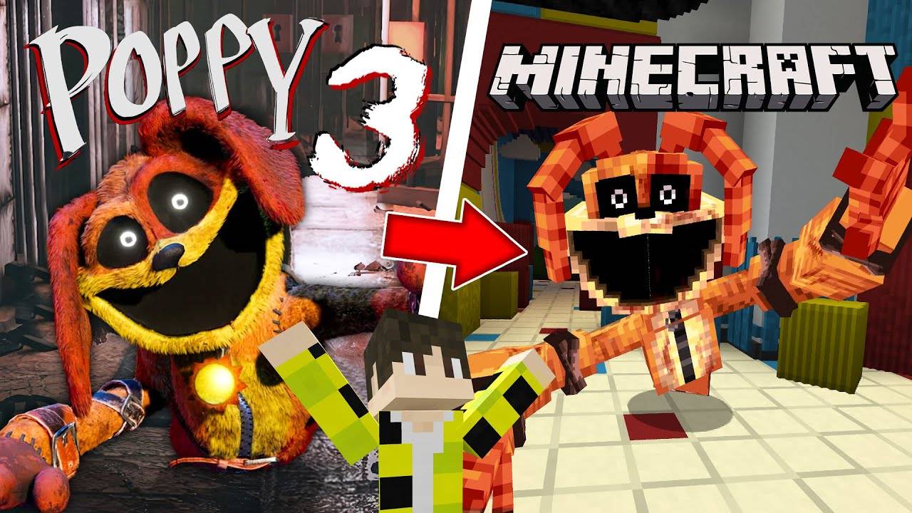 МОД НА ПОППИ ПЛЕЙТАЙМ 3 В МАЙНКРАФТ ! POPPY PLAYTIME 3 ADDON MINECRAFT PE MOD смотреть онлайн