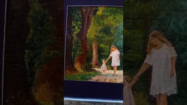 Рамка деревянная своими руками дома красками Пебео. Картина пейзаж Масляные краски. Подарок handmad смотреть онлайн