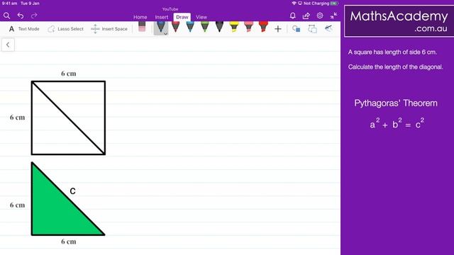 How to find a diagonal using Pythagoras Theorem смотреть онлайн