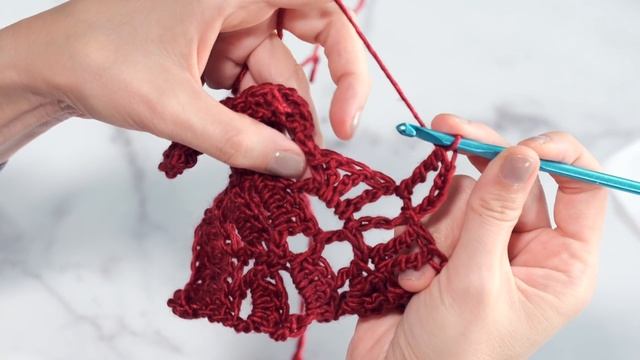 RED VELVET ROSE (Section 3) - How To Crochet a Stunning and Elegant Shawl / Wrap. смотреть онлайн