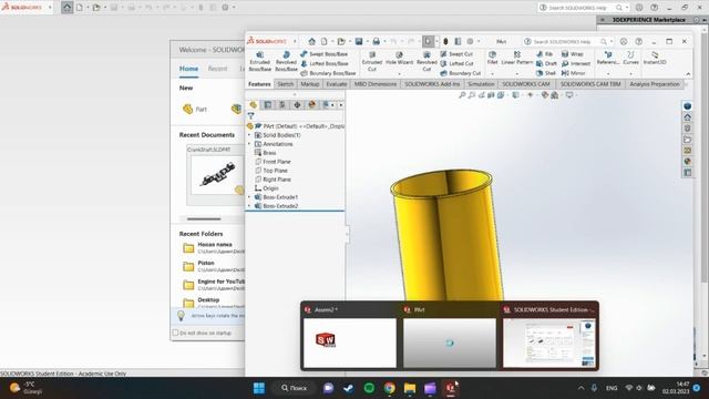 V12 Engine Easy Tutorial SolidWorks Ep 11/40 (Crankshaft) (Eng/Tur/Rus/Kaz subs) смотреть онлайн