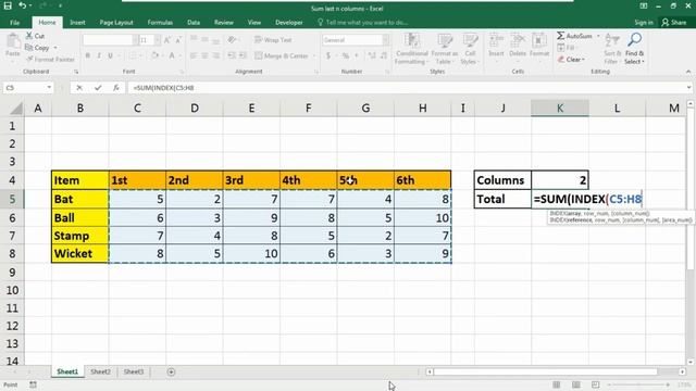 How to get the Last N Columns Sum value | SUM + INDEX + COLUMNS | Excel 2021 Tips | смотреть онлайн