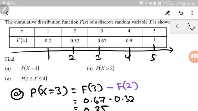 Discrete Random Variable : How to find probability from a CDF. смотреть онлайн