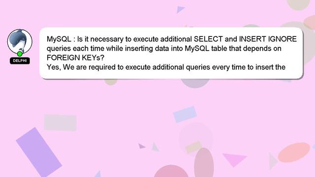 MySQL : Is it necessary to execute additional SELECT and INSERT IGNORE queries each time while inse смотреть онлайн