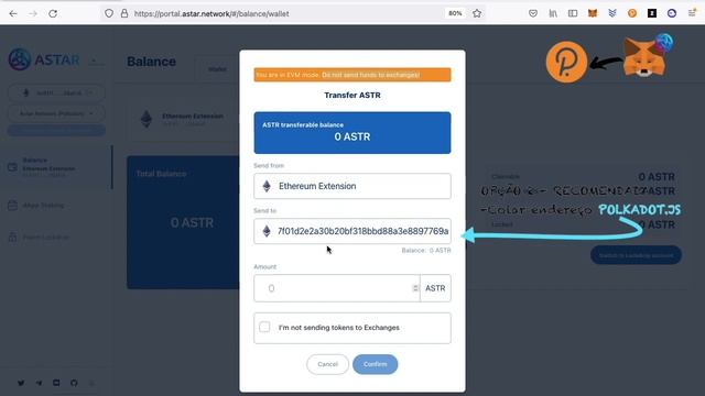 TRANSFERIR ASTAR PARA METAMASK/POLKADOT.JS смотреть онлайн
